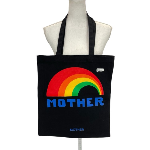 NWOT MOTHER Denim Rainbow Tote Bag OS Black - Picture 7 of 12